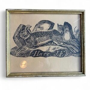 Vintage Hare Rabbit Jonathan Fisher Framed Wall Art